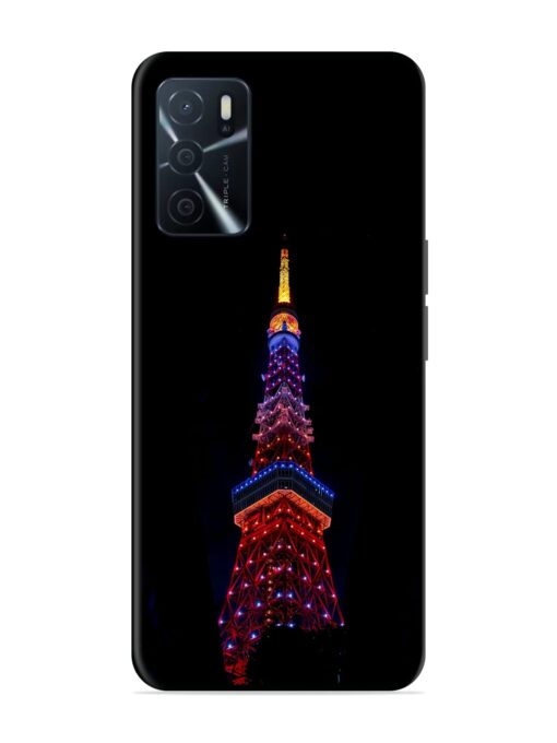 Eiffel Tower Night View Glossy Metal Phone Cover for Oppo A16