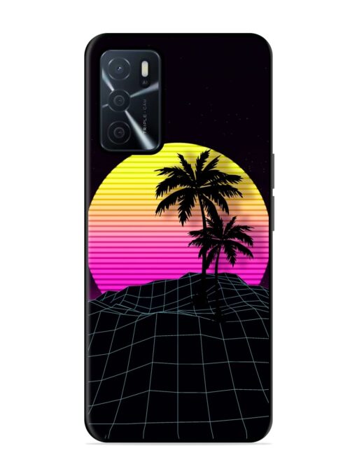 Coconut Vector Glossy Metal Phone Cover for Oppo A16 Zapvi