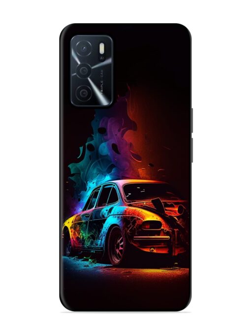 High Classic Car Art Glossy Metal Phone Cover for Oppo A16 Zapvi