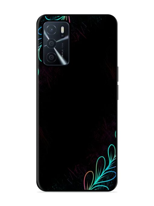 Decorative Line Art Glossy Metal Phone Cover for Oppo A16 Zapvi