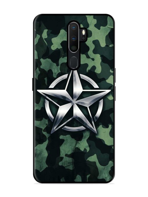 Indian Army Star Design Glossy Metal Phone Cover for Oppo A5 (2020)