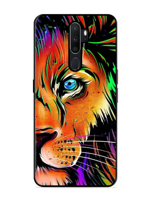 Colorful Lion Design Glossy Metal TPU Phone Cover for Oppo A5 (2020) Zapvi