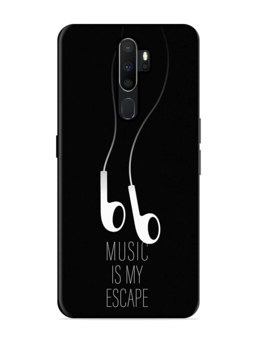 Music Is My Escape Glossy Metal Phone Cover for Oppo A5 (2020) Zapvi