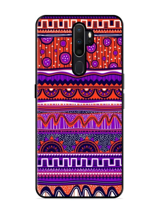 Ethnic Seamless Pattern Glossy Metal TPU Phone Cover for Oppo A5 (2020) Zapvi