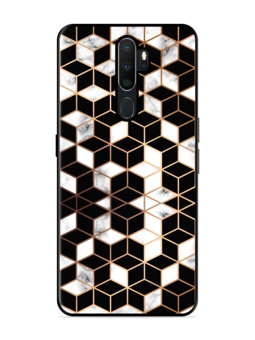 Vector Marble Texture Glossy Metal Phone Cover for Oppo A5 (2020) Zapvi