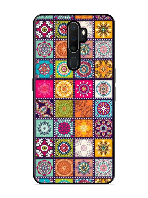 Seamless Pattern Vintage Glossy Metal Phone Cover for Oppo A5 (2020) Zapvi