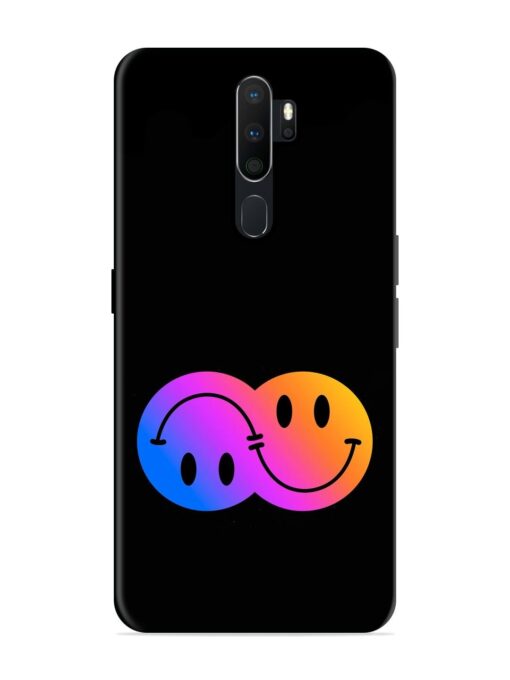 Gradient Smile Art Glossy Metal TPU Phone Cover for Oppo A5 (2020) Zapvi