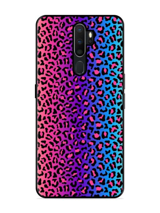 Colorful Leopard Seamless Glossy Metal Phone Cover for Oppo A5 (2020) Zapvi