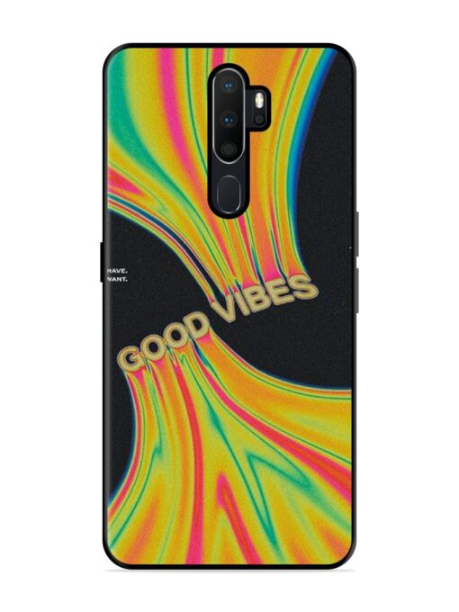 Good Vibes Glossy Metal Phone Cover for Oppo A5 (2020)