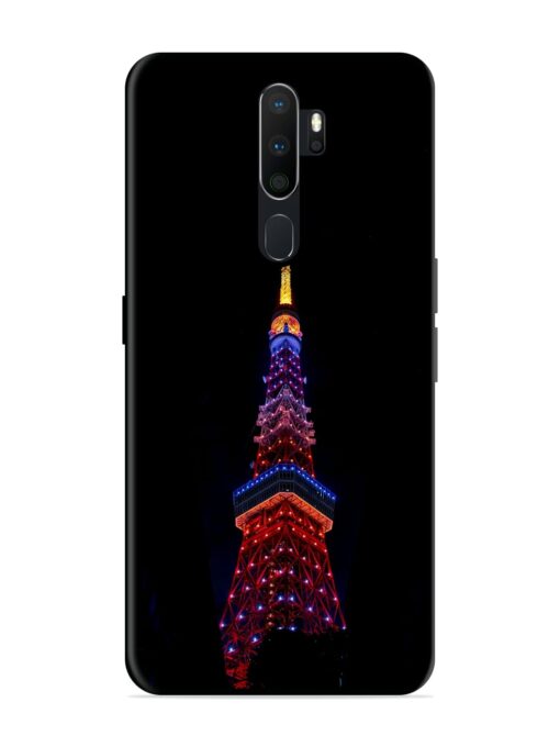 Eiffel Tower Night View Glossy Metal Phone Cover for Oppo A5 (2020) Zapvi