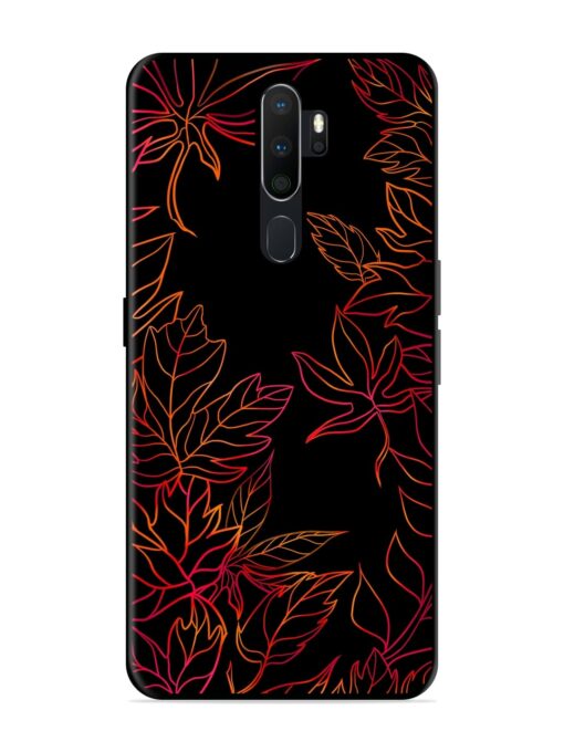 Red Floral Pattern Glossy Metal Phone Cover for Oppo A5 (2020)