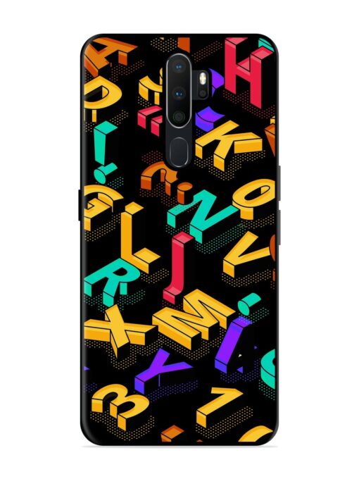 Seamless Pattern With Letters Glossy Metal Phone Cover for Oppo A5 (2020) Zapvi