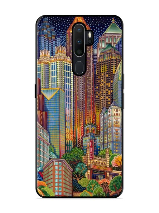 Cityscapes Art Glossy Metal Phone Cover for Oppo A5 (2020) Zapvi