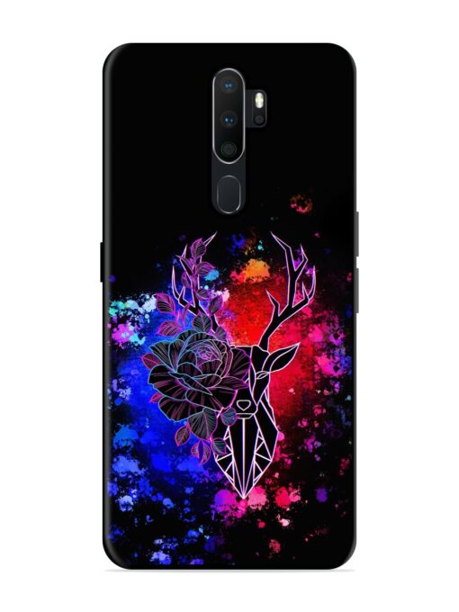 Floral Deer Art Glossy Metal Phone Cover for Oppo A5 (2020) Zapvi