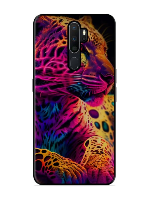 Leopard Art Glossy Metal Phone Cover for Oppo A5 (2020) Zapvi