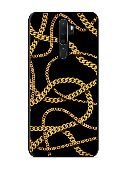 Decorative Golde Chain Glossy Metal Phone Cover for Oppo A5 (2020)