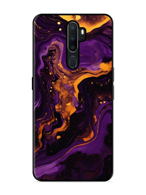 Painting Of A Purple Glossy Metal Phone Cover for Oppo A5 (2020) Zapvi