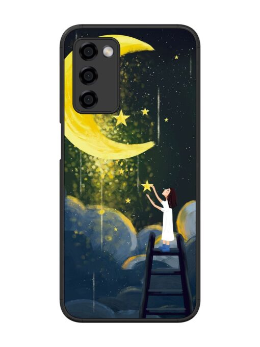 Moonlight Healing Night Illustration Glossy Metal TPU Phone Cover for Oppo A53S (5G)