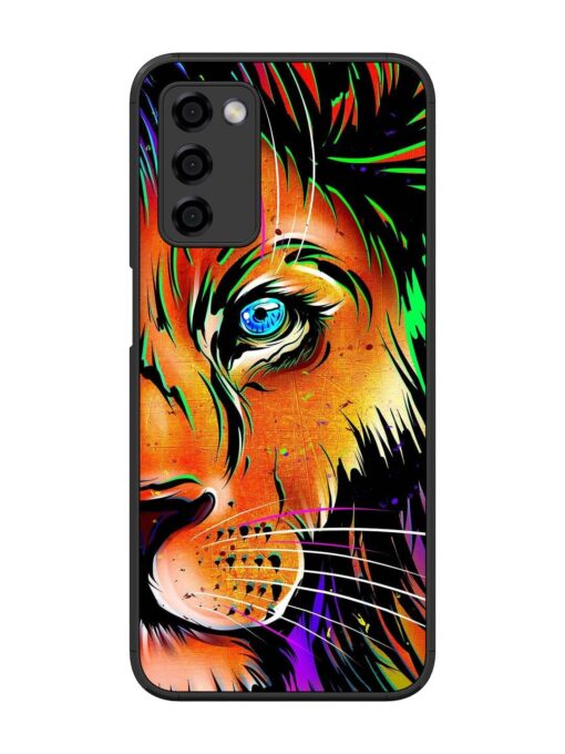 Colorful Lion Design Glossy Metal TPU Phone Cover for Oppo A53S (5G) Zapvi