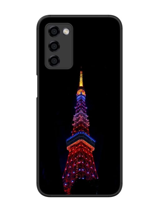 Eiffel Tower Night View Glossy Metal Phone Cover for Oppo A53S (5G) Zapvi