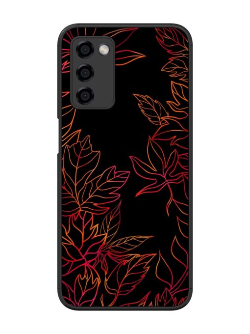 Red Floral Pattern Glossy Metal Phone Cover for Oppo A53S (5G) Zapvi