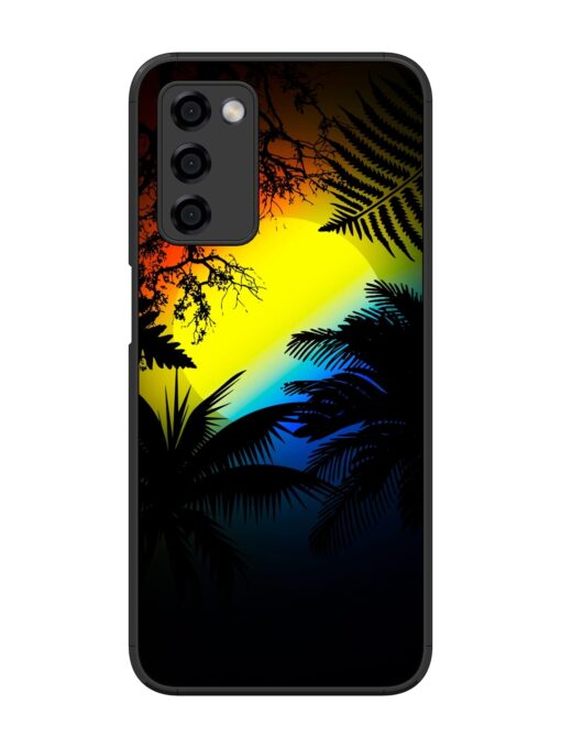 Colorful Sunset With Palm Trees Glossy Metal Phone Cover for Oppo A53S (5G) Zapvi