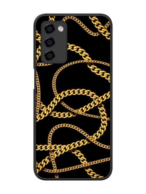 Decorative Golde Chain Glossy Metal Phone Cover for Oppo A53S (5G) Zapvi