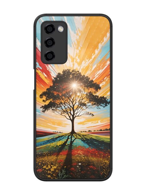 Abstract Tree Colorful Art Glossy Metal Phone Cover for Oppo A53S (5G) Zapvi