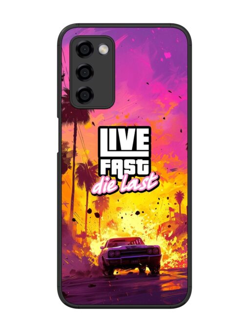 Live Fast Glossy Metal Phone Cover for Oppo A53S (5G)