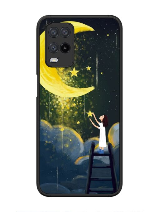 Moonlight Healing Night Illustration Glossy Metal TPU Phone Cover for Oppo A54 Zapvi