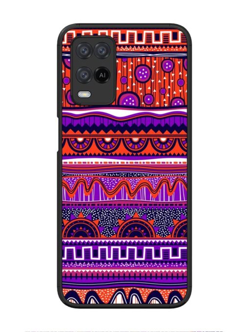 Ethnic Seamless Pattern Glossy Metal TPU Phone Cover for Oppo A54 Zapvi