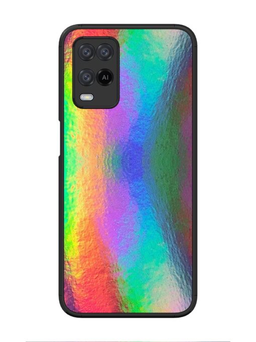 Colorful Holographic Background Glossy Metal TPU Phone Cover for Oppo A54