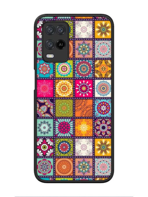 Seamless Pattern Vintage Glossy Metal Phone Cover for Oppo A54