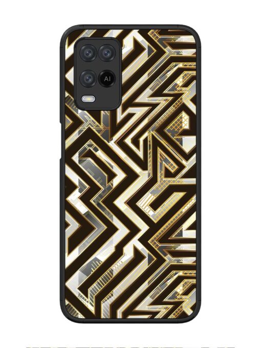 Technology Geometric Seamless Glossy Metal Phone Cover for Oppo A54