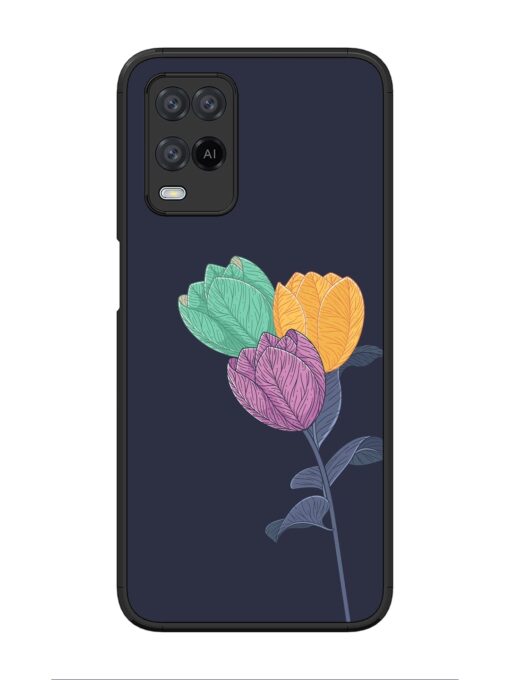 Flower Vector Glossy Metal Phone Cover for Oppo A54 Zapvi