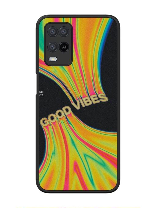 Good Vibes Glossy Metal Phone Cover for Oppo A54 Zapvi