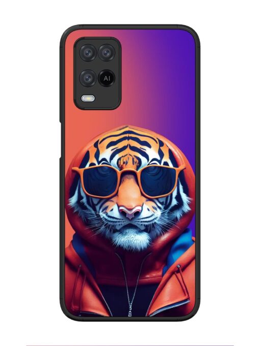 Tiger Animation Glossy Metal Phone Cover for Oppo A54