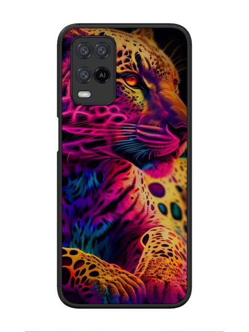 Leopard Art Glossy Metal Phone Cover for Oppo A54