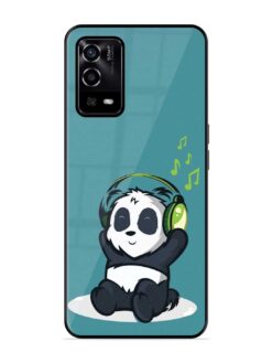 Music Panda Glossy Metal Phone Cover for Oppo A55