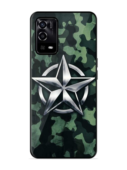 Indian Army Star Design Glossy Metal Phone Cover for Oppo A55