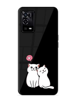 Cat Love Glossy Metal Phone Cover for Oppo A55