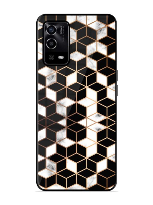 Vector Marble Texture Glossy Metal Phone Cover for Oppo A55 Zapvi