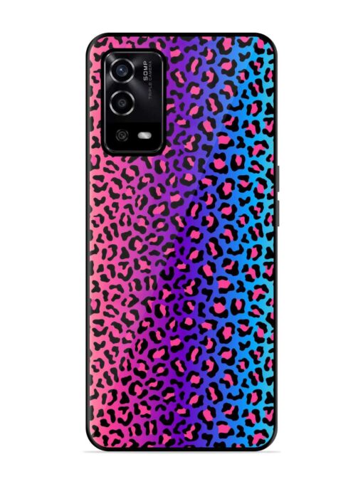 Colorful Leopard Seamless Glossy Metal Phone Cover for Oppo A55 Zapvi