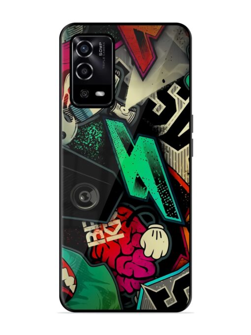 Graffiti Art Glossy Metal Phone Cover for Oppo A55 Zapvi