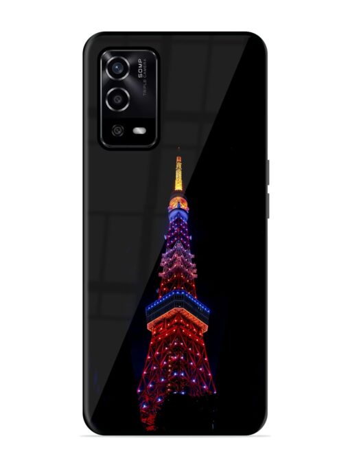 Eiffel Tower Night View Glossy Metal Phone Cover for Oppo A55