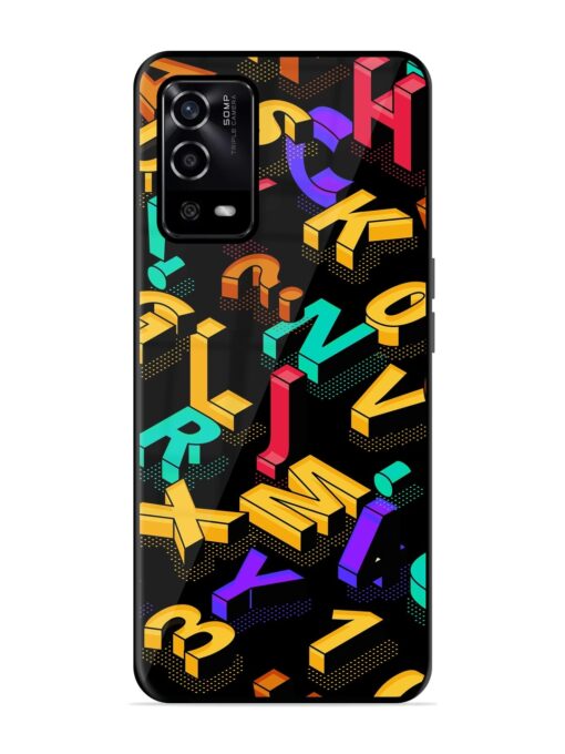 Seamless Pattern With Letters Glossy Metal Phone Cover for Oppo A55 Zapvi