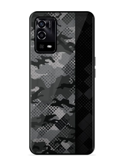 Dark Camouflage Glossy Metal Phone Cover for Oppo A55 Zapvi