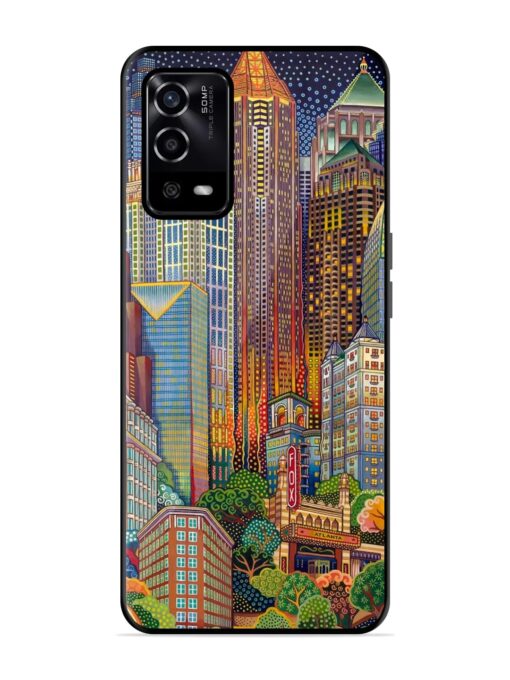 Cityscapes Art Glossy Metal Phone Cover for Oppo A55 Zapvi