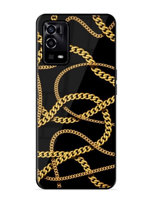 Decorative Golde Chain Glossy Metal Phone Cover for Oppo A55 Zapvi