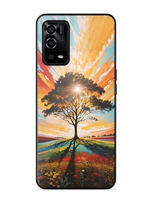 Abstract Tree Colorful Art Glossy Metal Phone Cover for Oppo A55 Zapvi